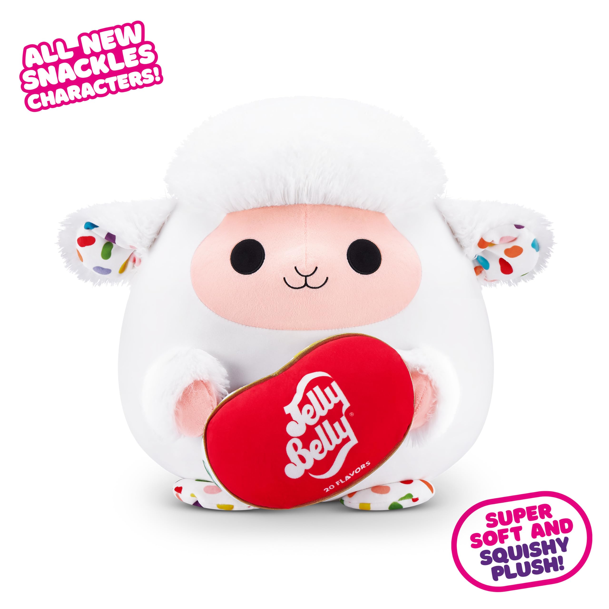 Snackles Series 2 - Lamb (Jelly Belly) Plush Toy, 35 cm Collectible Stuffed Animal 2