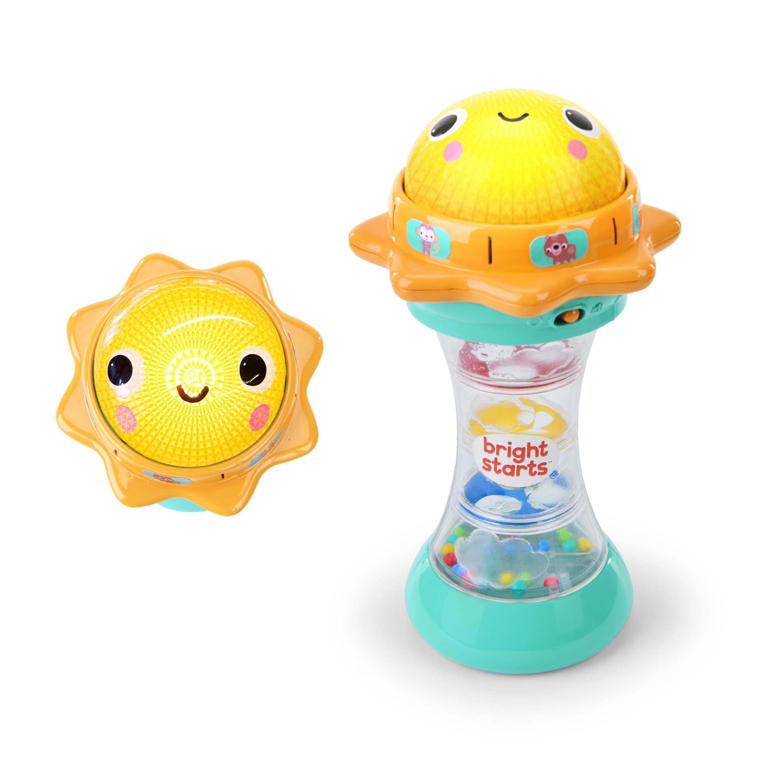 Bright Starts Just for Sun Flashlight Toy - Lights, Animal Sounds & Rattle Beads for Babies 6M+ 1