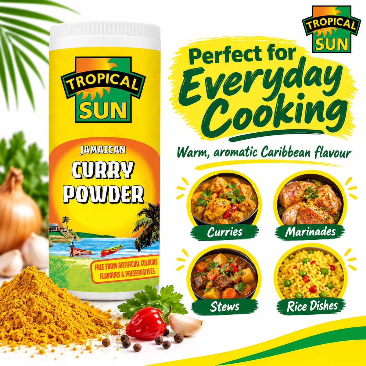 Tropical Sun Jamaican Curry Powder - Caribbean Spice Blend, 100 g