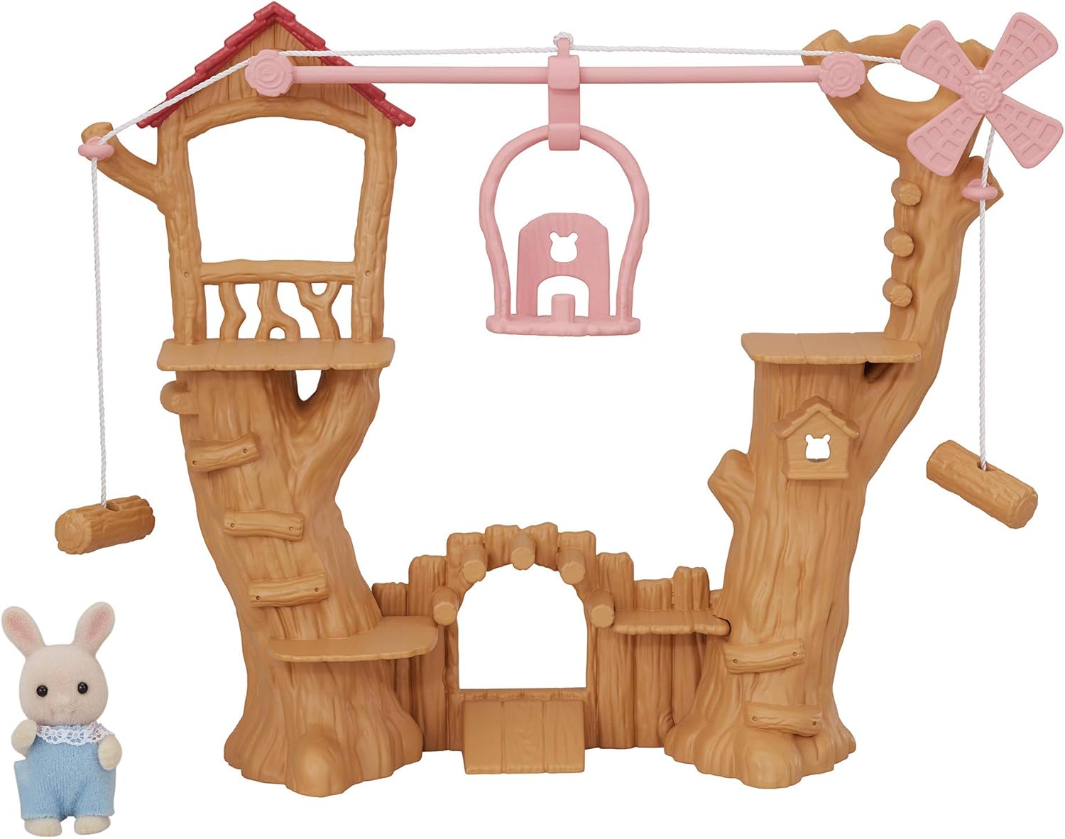 Sylvanian Families Baby Ropeway Park Playset - Ropeway Adventure with Milk Rabbit Baby 4