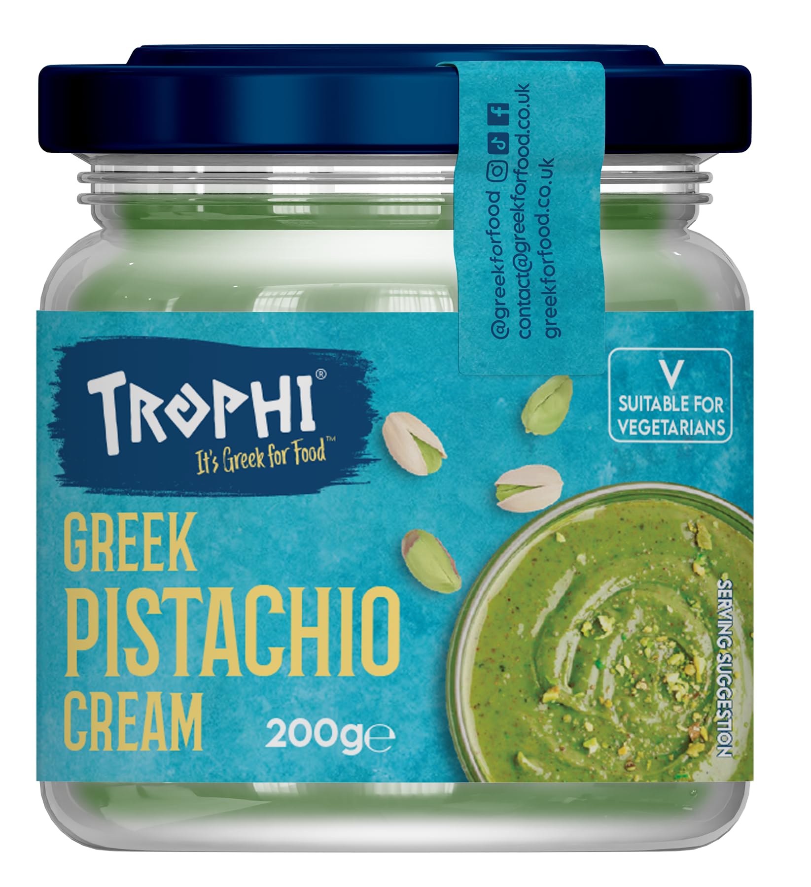 Trophi Pistachio Cream - Smooth Nut Spread with Real Pistachios, 200g 1