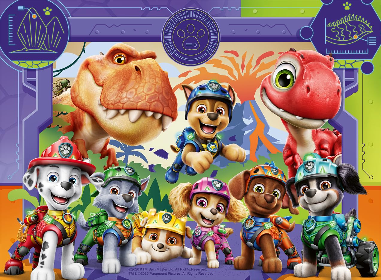 Ravensburger Paw Patrol Dino Rescue 4-in-a-Box Jigsaw Puzzle Set - Ages 3+ 5