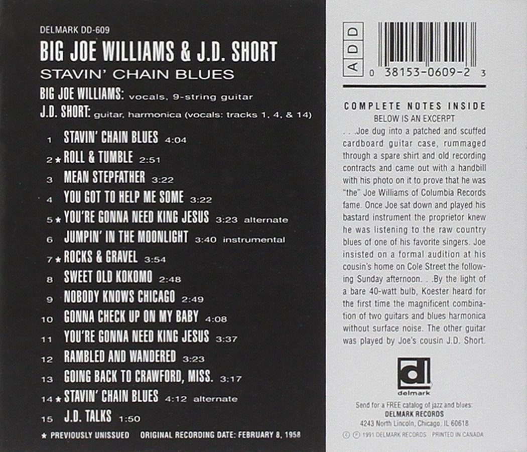 Big Joe Williams/JD Short - Stavin' Chain Blues [CD]