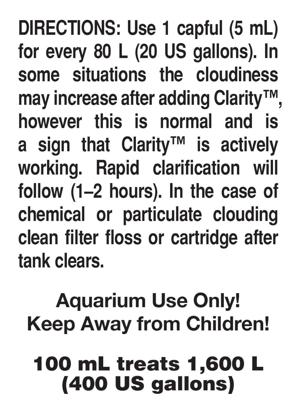 Seachem Clarity Water Clarifier - Clears Clouding | 100 ml Liquid