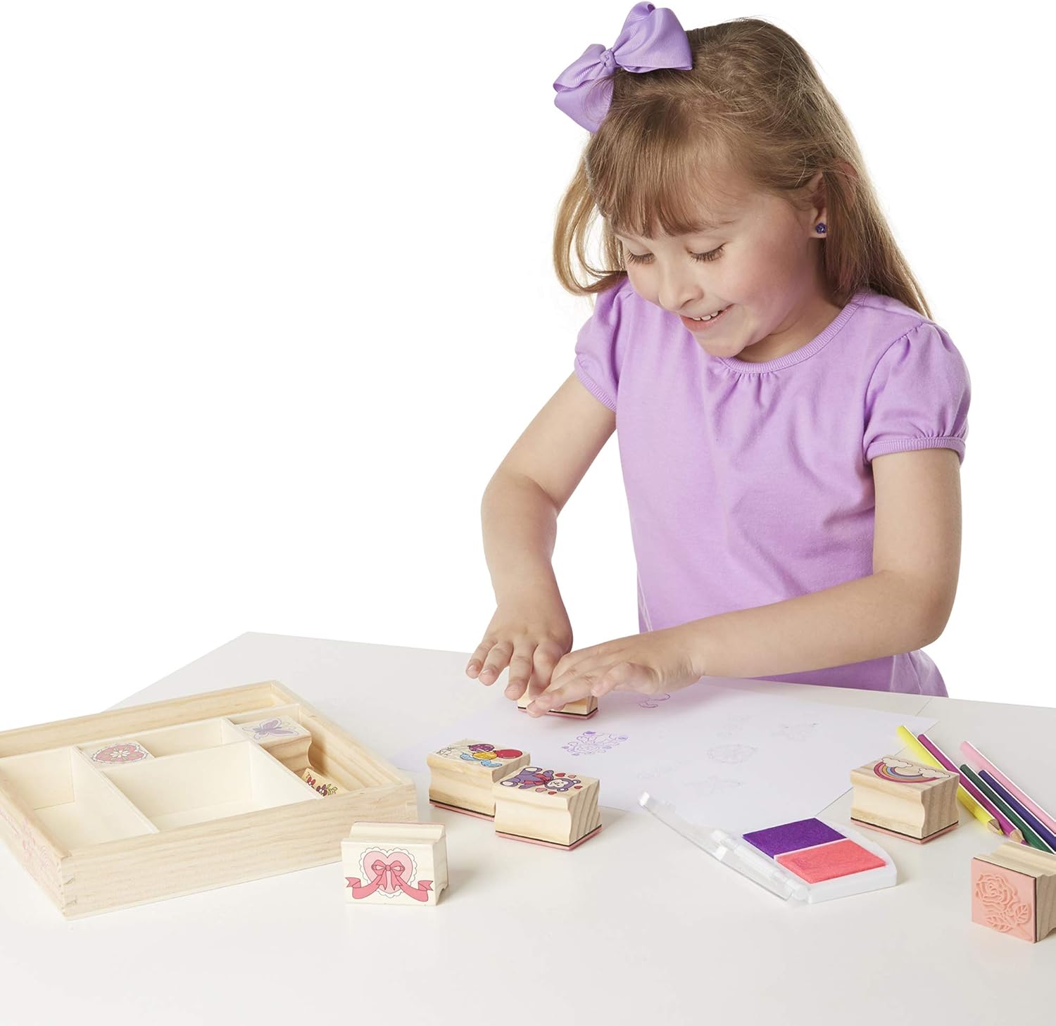 Melissa & Doug Friendship Stamp Set - 15-Piece Arts & Crafts Playset for Kids 4+ 8