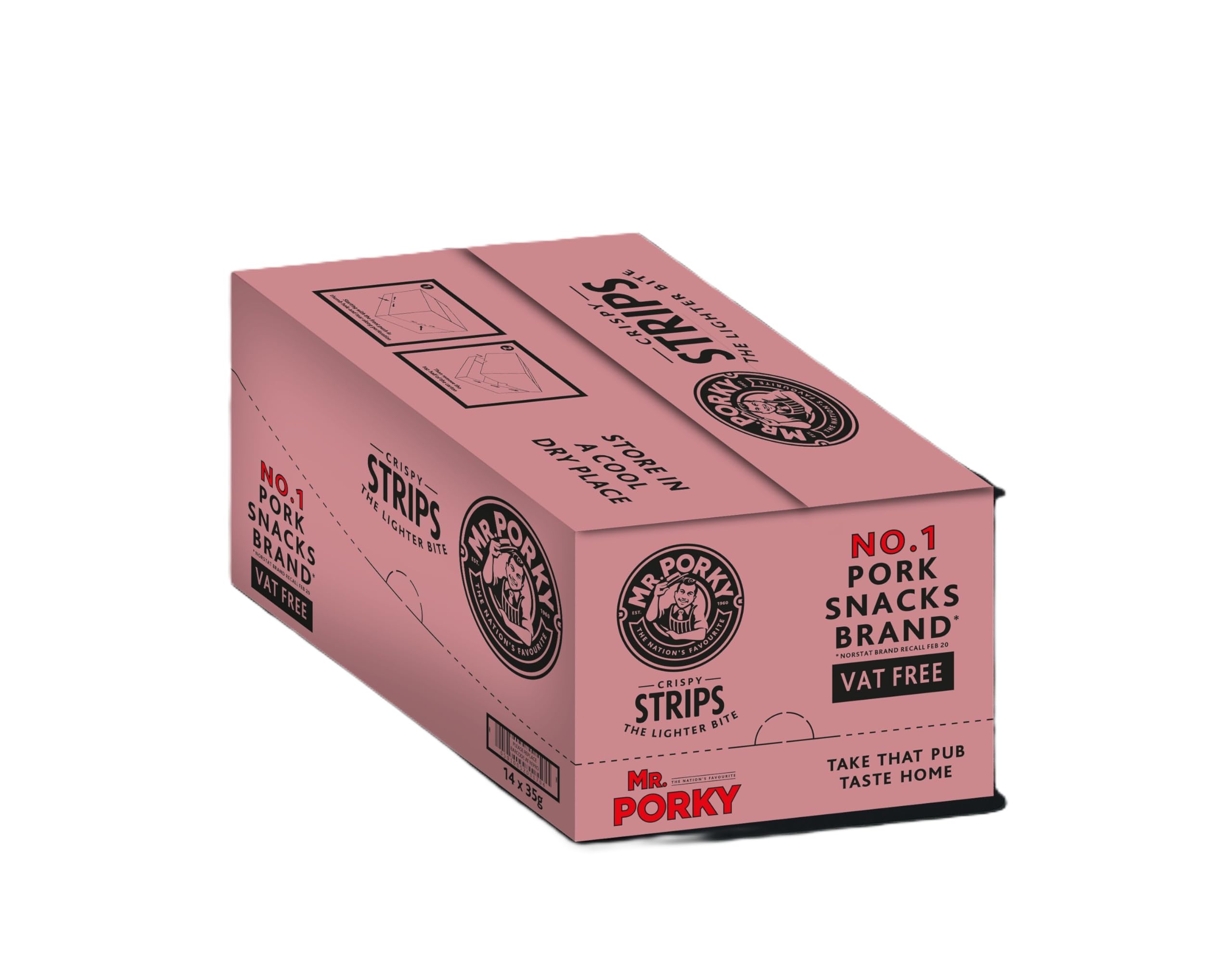 Mr Porky Crispy Strips - 14 x 35g Savoury Pork Snack Packs | Ready to Eat 2
