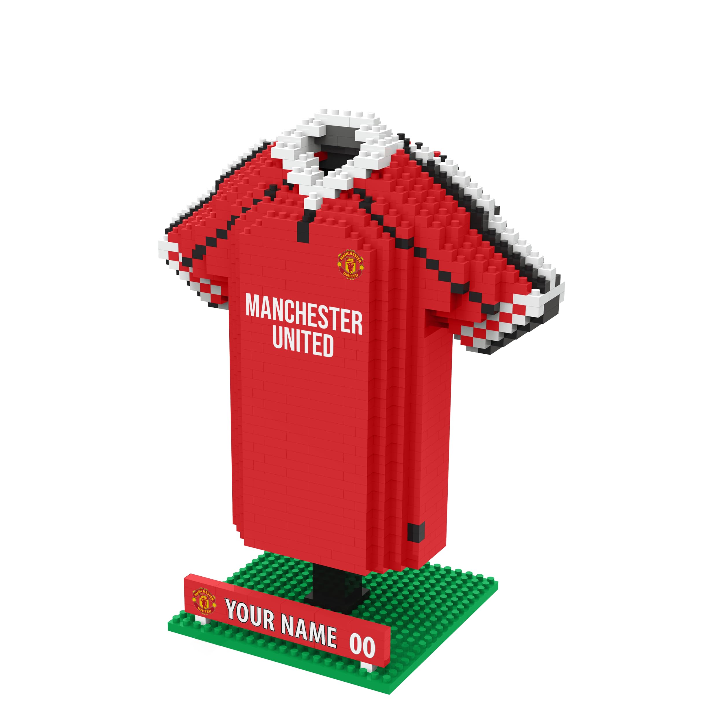 FOCO BRXLZ Manchester United FC Desk Shirt 3D Bricks Set | Personalizable | Ages 12+ 1