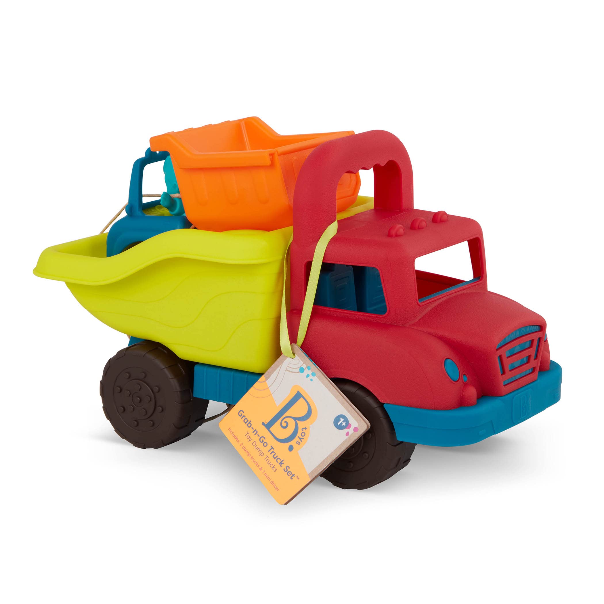 B. toys Grab-n-Go Truck Set - 2 Dump Trucks (Big & Mini) | Toddler Toy | Ages 1+ 6