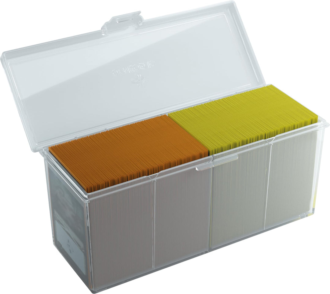 Gamegenic Fourtress 320-Card Deck Holder - Rigid Stackable Box with Lock, Clear