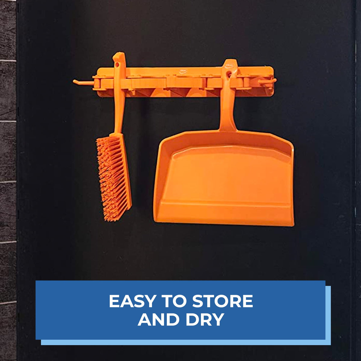 Vikan 45897 Dustpan Cleaning Brush Set - Medium Bristle, Orange