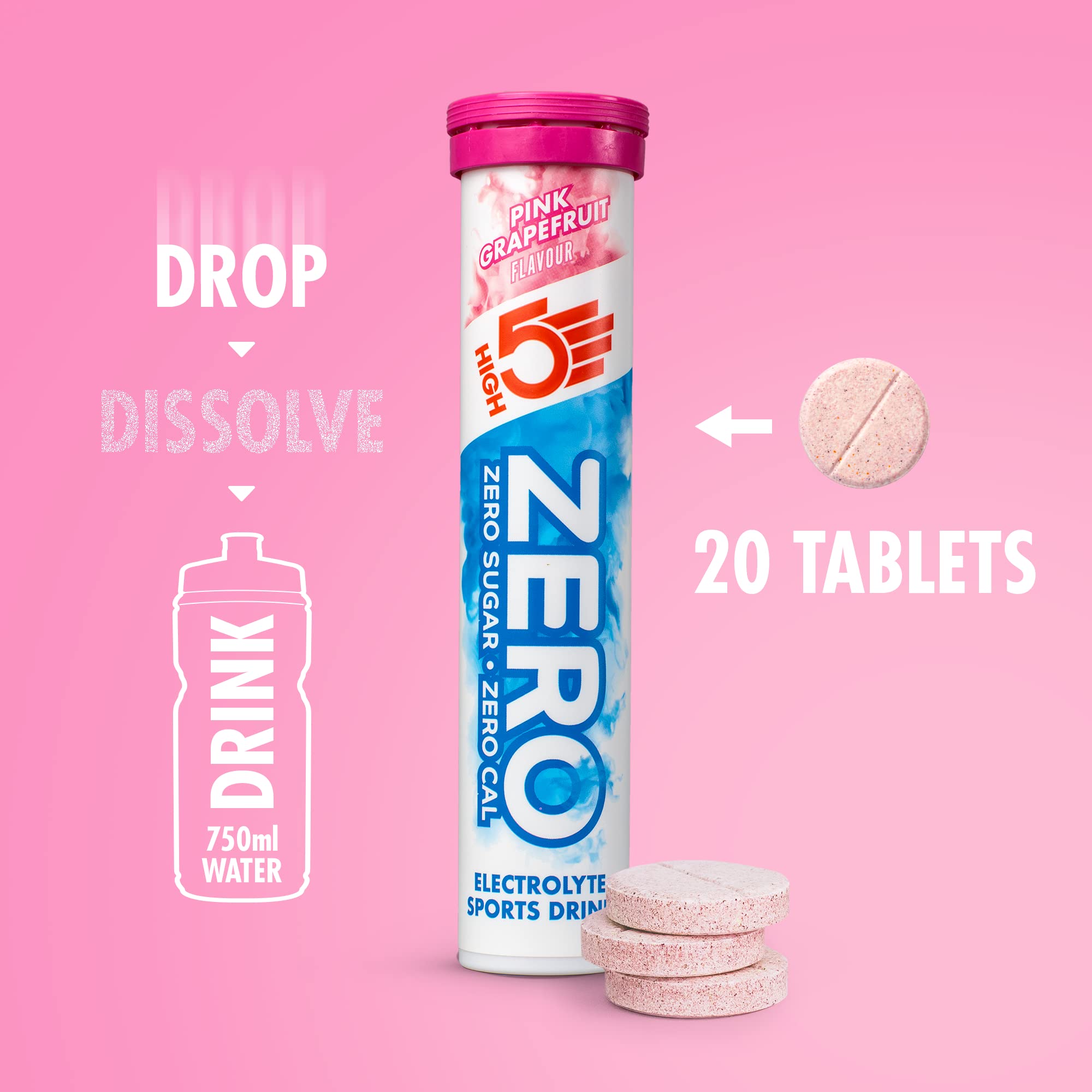 HIGH5 Zero Electrolyte Replacements - Sugar-Free Hydration with Vitamin C | Pink Grapefruit | 20 Count 3