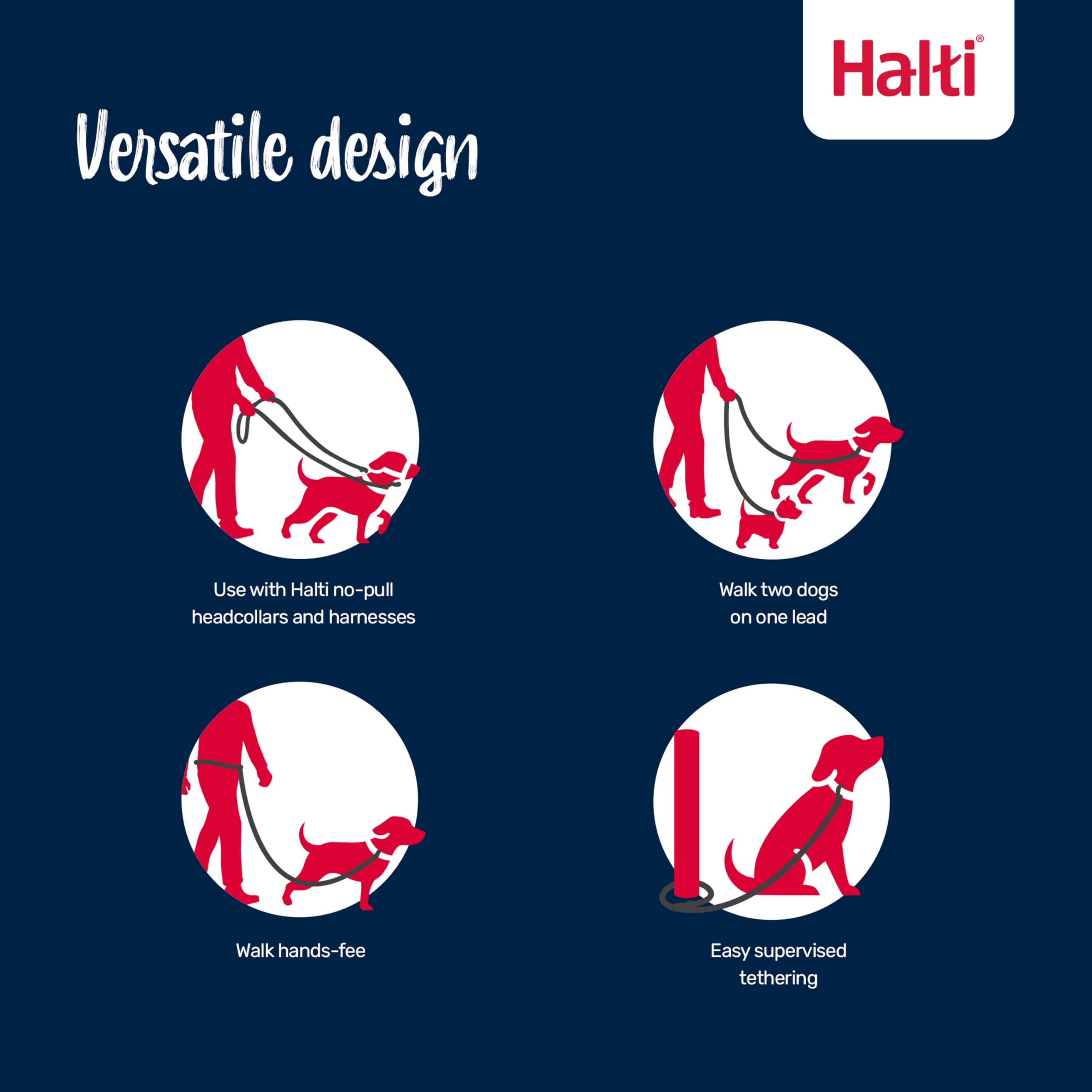 Halti Training Lead - Stops Pulling | Double-Ended | Size Large, Red, 2m 4