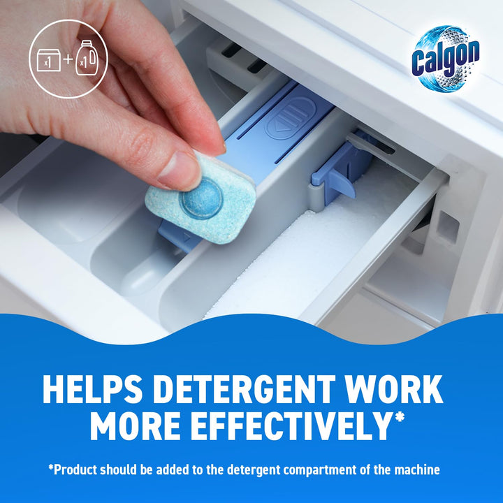 Calgon - 4-in-1 Washing Machine Cleaner and Water Softener Tablets, 45 Tablets