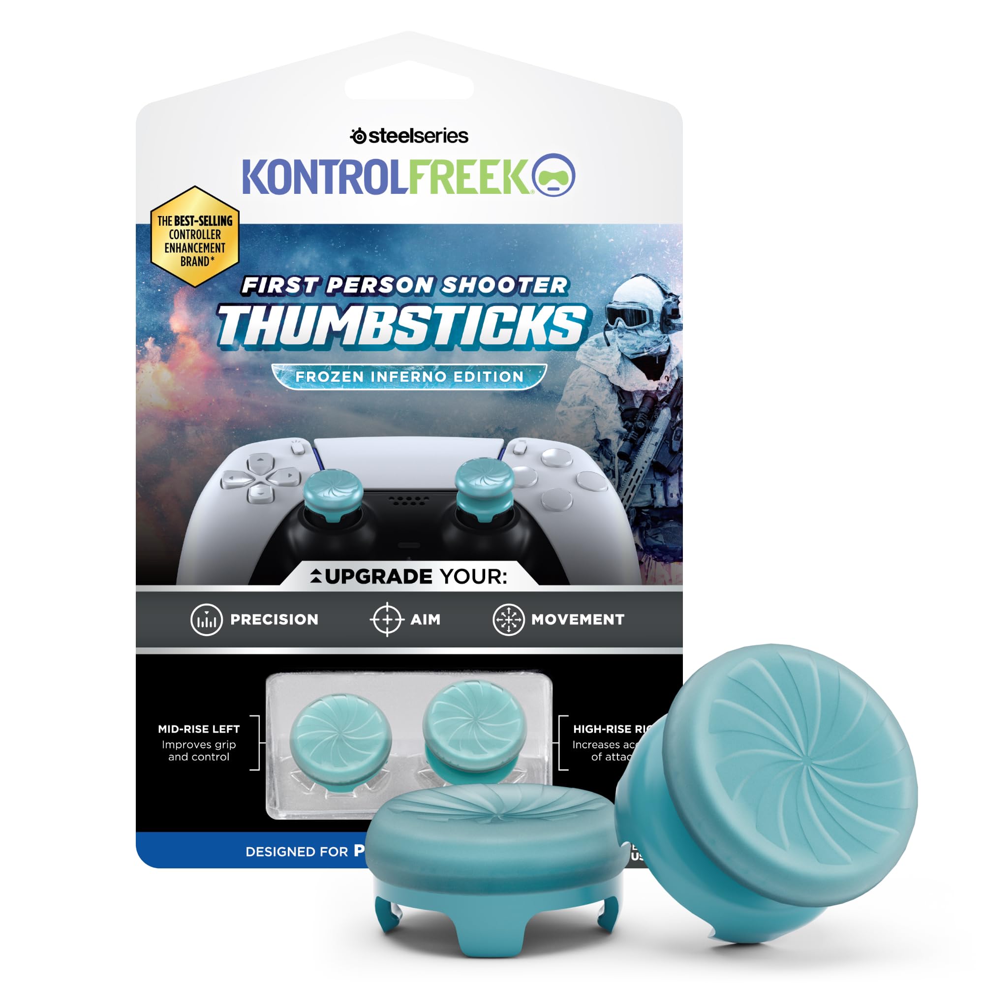 KontrolFreek FPS Thumbsticks - Frozen Inferno Edition for PS5 | Blue 1