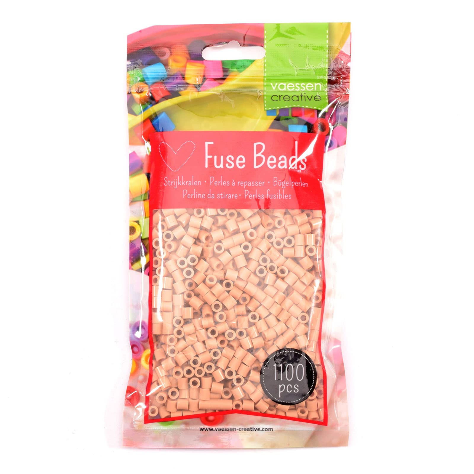 Vaessen Creative Fuse Beads - 1100-Piece Beige Melty Beads Set for Kids Crafts 3