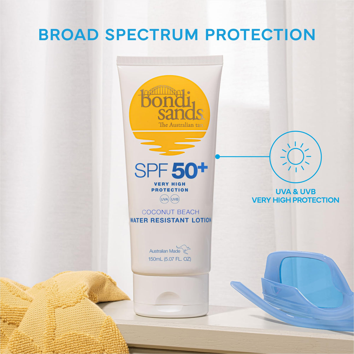 Bondi Sands Sunscreen Lotion SPF 50+ - Broad-Spectrum UVA/UVB Protection | 150ml | Coconut Scent