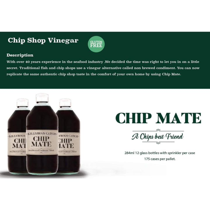 Shines - Chip Mate Non Brewed Condiment, Chip Shop Vinegar - 284ml Glass Bottle