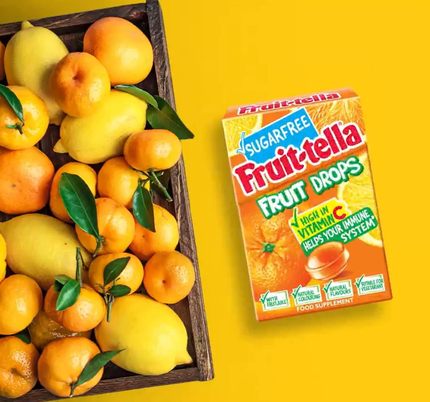Fruittella Fruit Drops - Sugar Free Citrus Mix Sweets | Pack of 10 | Orange & Lemon Flavours 3