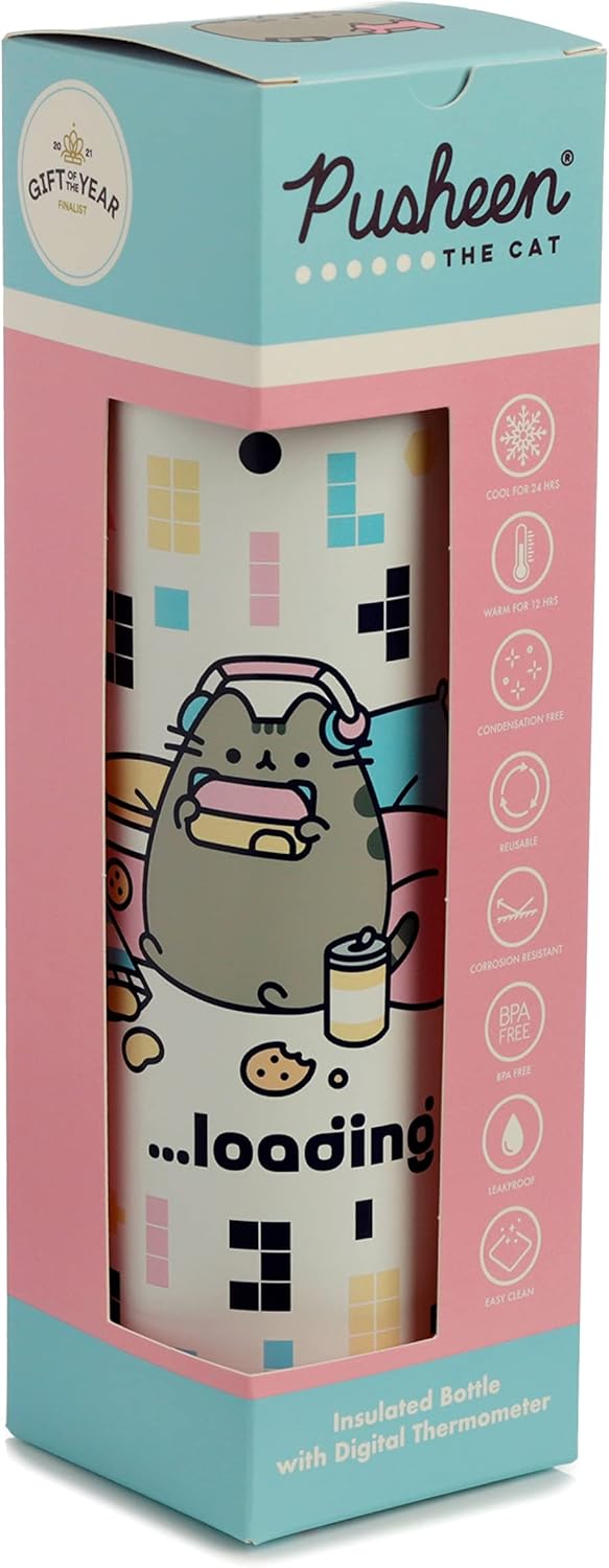 Puckator Pusheen Stainless Steel Insulated Water Bottle with LED Temperature Display (BOT149) 6