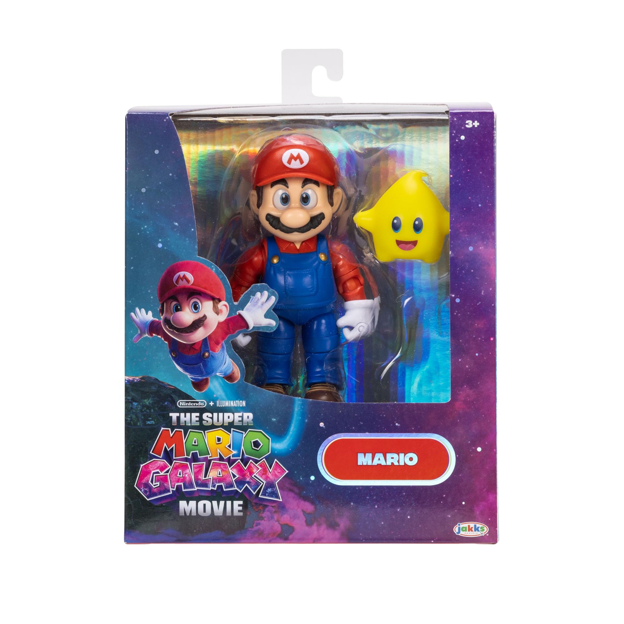 Jakks Pacific Super Mario Galaxy Movie Mario Action Figure | 5-inch | Glow in the Dark Luma Accessory 3