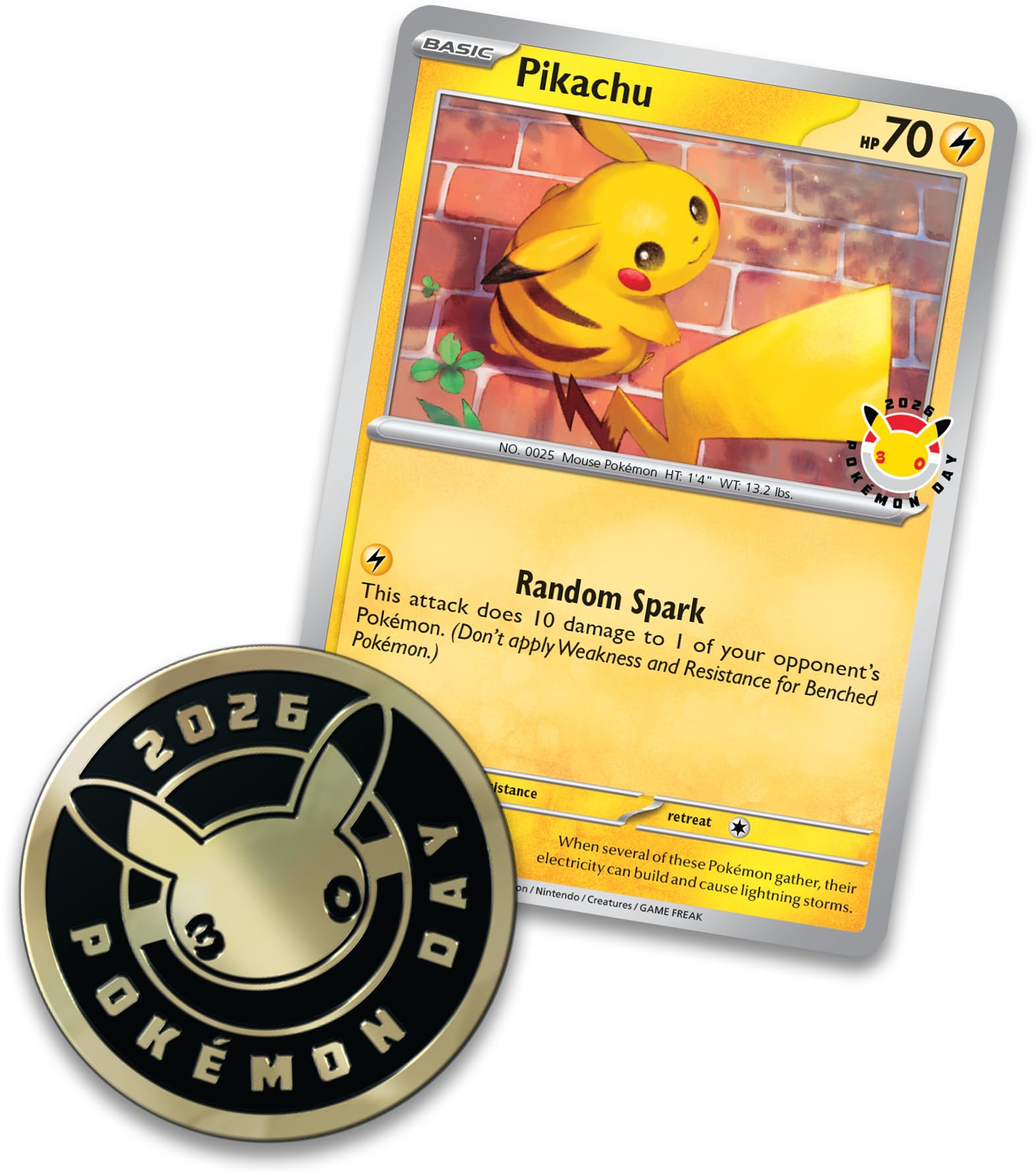 Pokémon TCG: Pokémon Day 2026 Collection - Pikachu Promo, Coin, & 3 Booster Packs | Ages 6+ 4