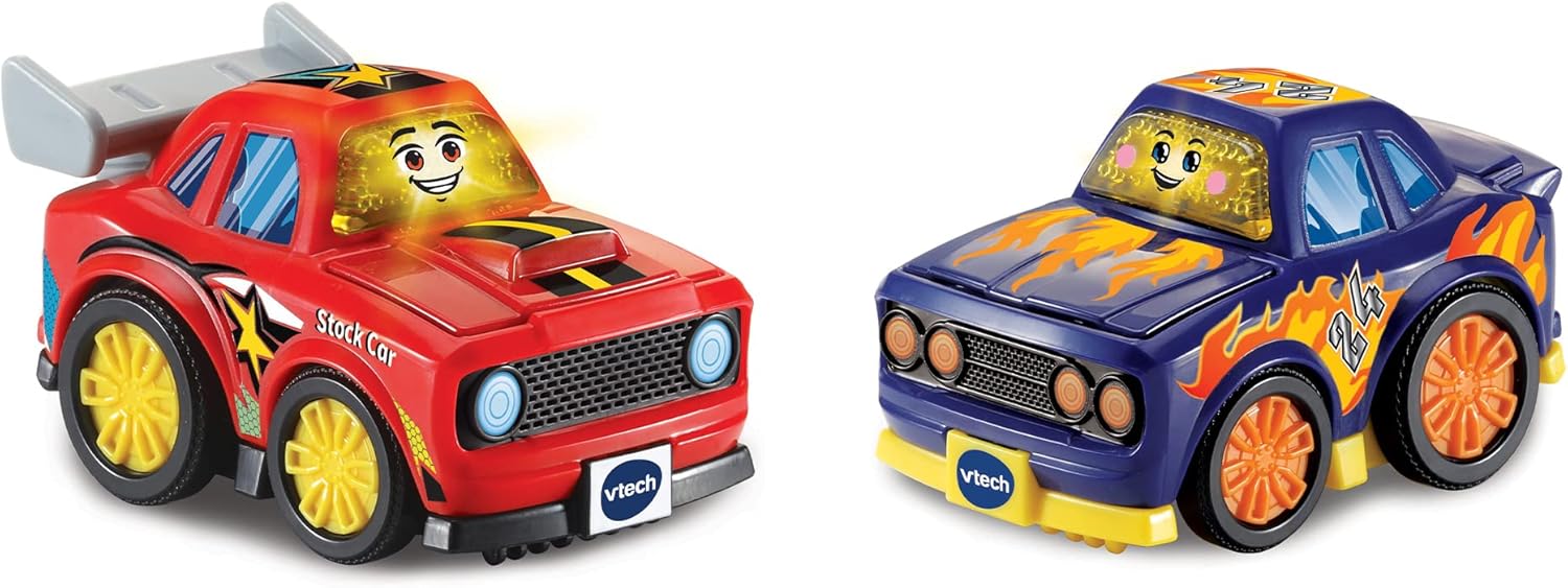 VTech Toot-Toot Drivers 2 Car Racer Pack - Stock Car and Race Car for Toddlers 1-5 Years 1