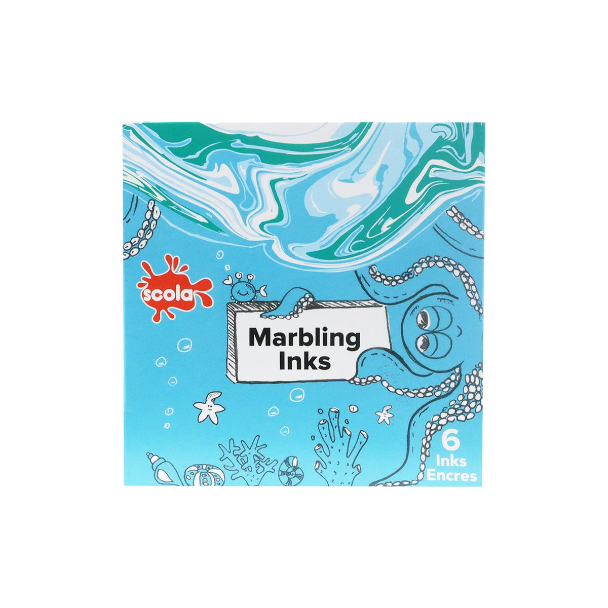 Scola Marbling Ink - 6 Assorted Colours | 25ml Bottles | Oil-Based