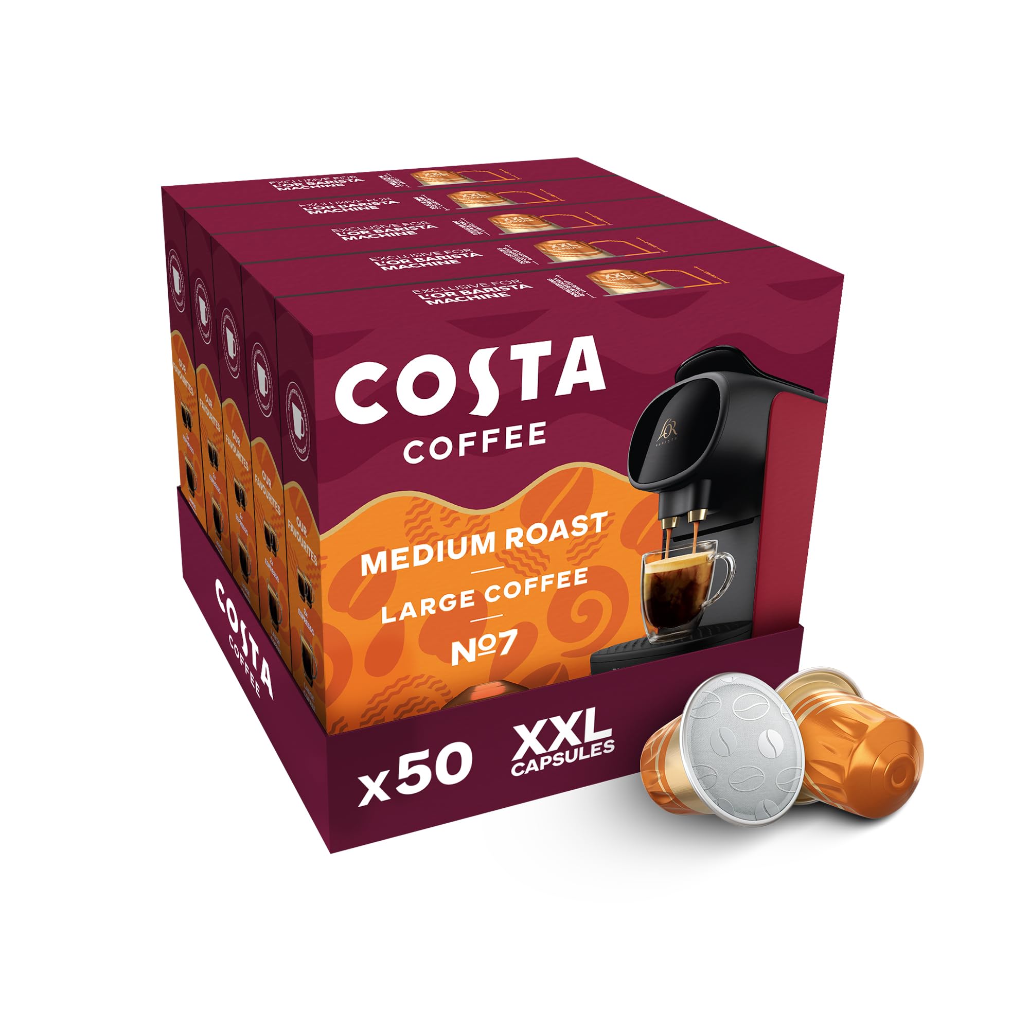 L"OR - Costa Smooth Medium Roast XXL Coffee Pods (Pack of 5, 50 Capsules) 7