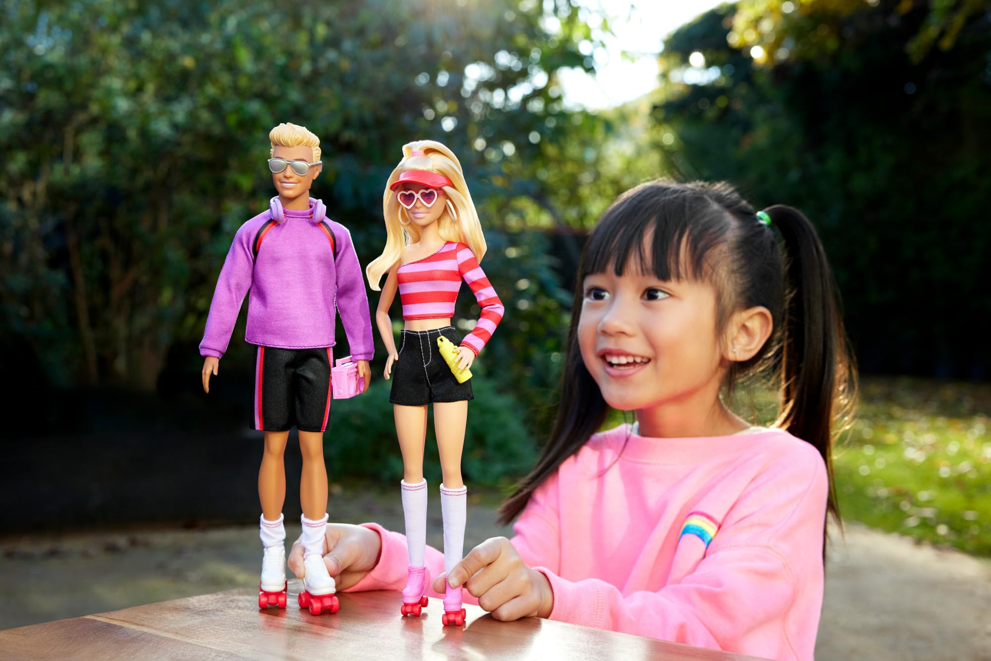 Barbie Fashionistas Roller-Skating Barbie & Ken 2-Doll Set with 6 Accessories | 65th Anniversary Collectible HXK90 2