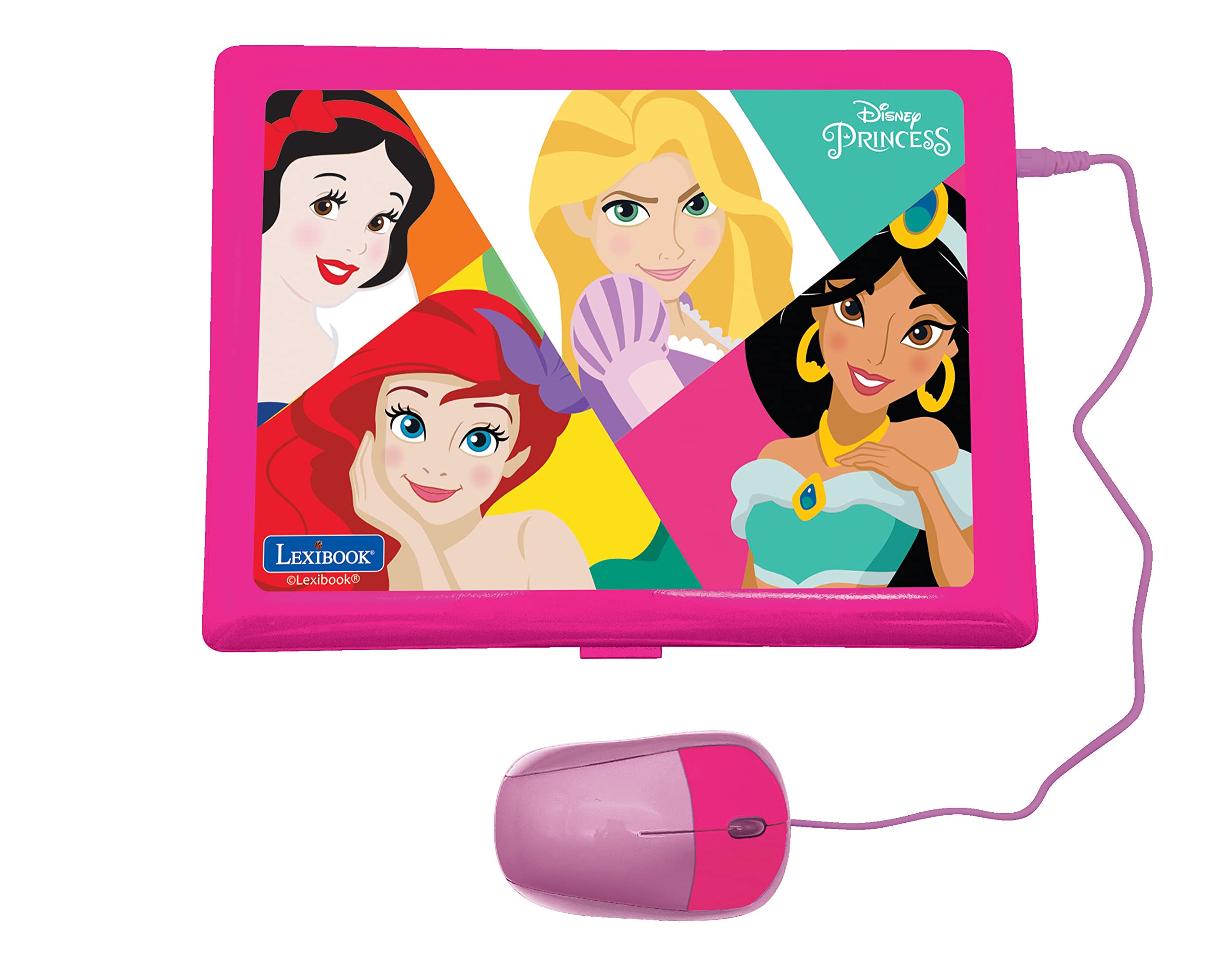 LEXIBOOK Disney Princess Educational Bilingual Laptop French/English | Ages 3+ | 124 Activities