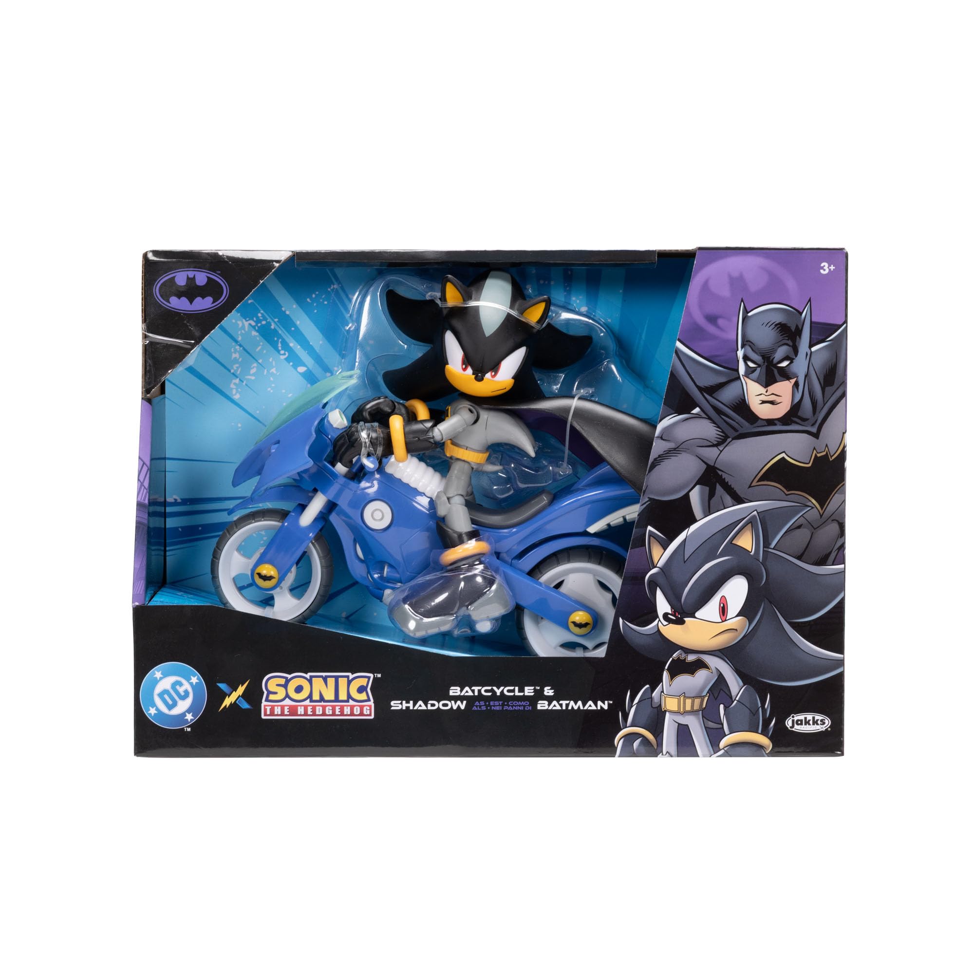 Sonic The Hedgehog Shadow as Batman & Batcycle Action Figure Set | 5-Inch Figure | 22 Points of Articulation 6