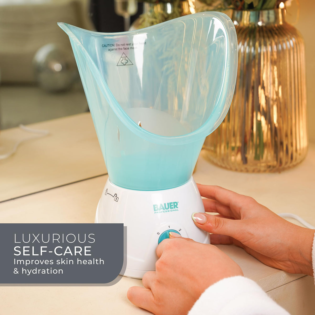 Bauer Professional 2-in-1 Facial and Nasal Steamer - Deep Cleansing, Skin Prep, Aromatherapy | Aqua