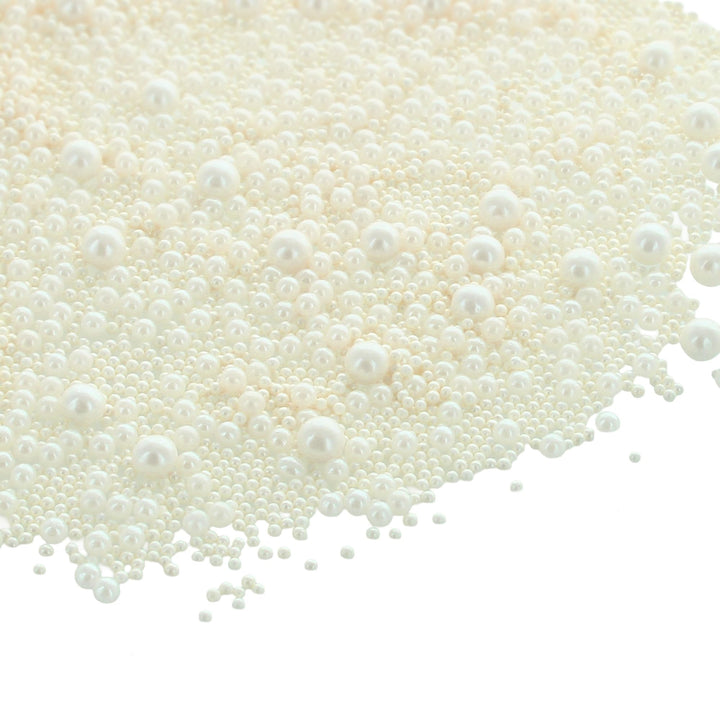 Baked with Love - White Pearl Sprinkles Mix | 100g Resealable Bottle | Mother of Pearl Sugar Balls for Cakes & Cupcakes