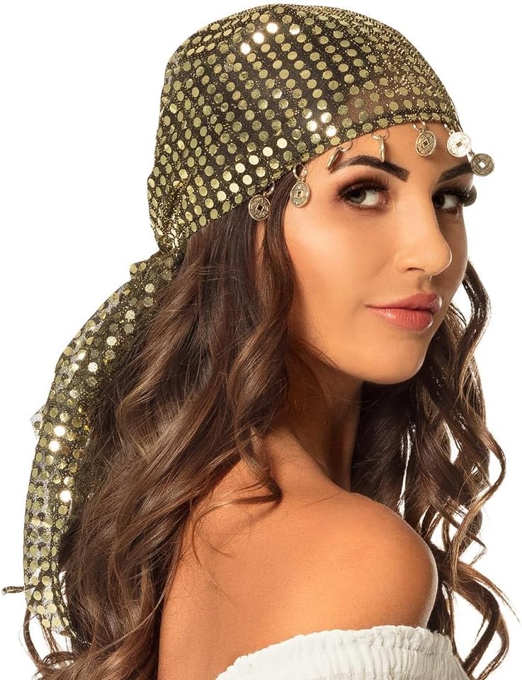 Boland Gypsy Coin Headscarf or Coin Belt - Belly Dancer Fancy Dress Accessory 1