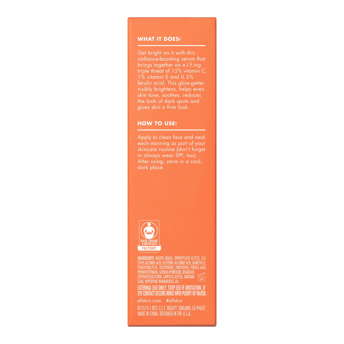 e.l.f. SKIN Bright Icon Vitamin C + E + Ferulic Serum - Brightening & Soothing | 30ml