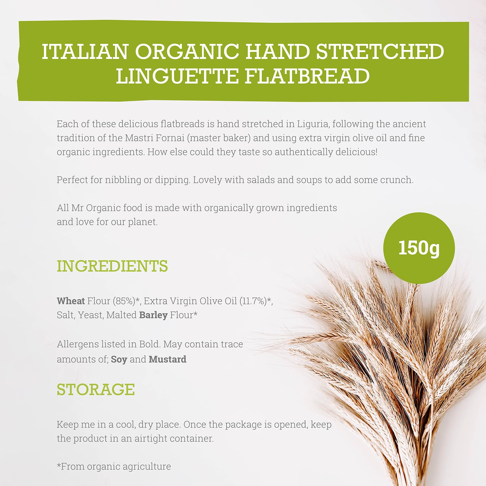Mr Organic Classic Flatbread - Organic & Vegan Crisp Snack | 150g 2