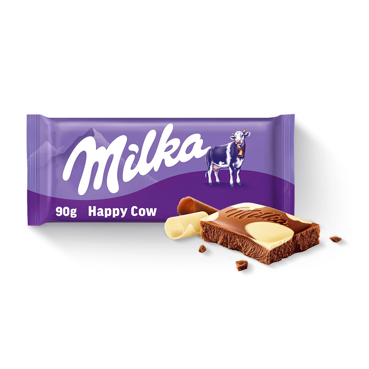 Milka Happy Cows Alpine Milk and White Chocolate Bar - 90 g