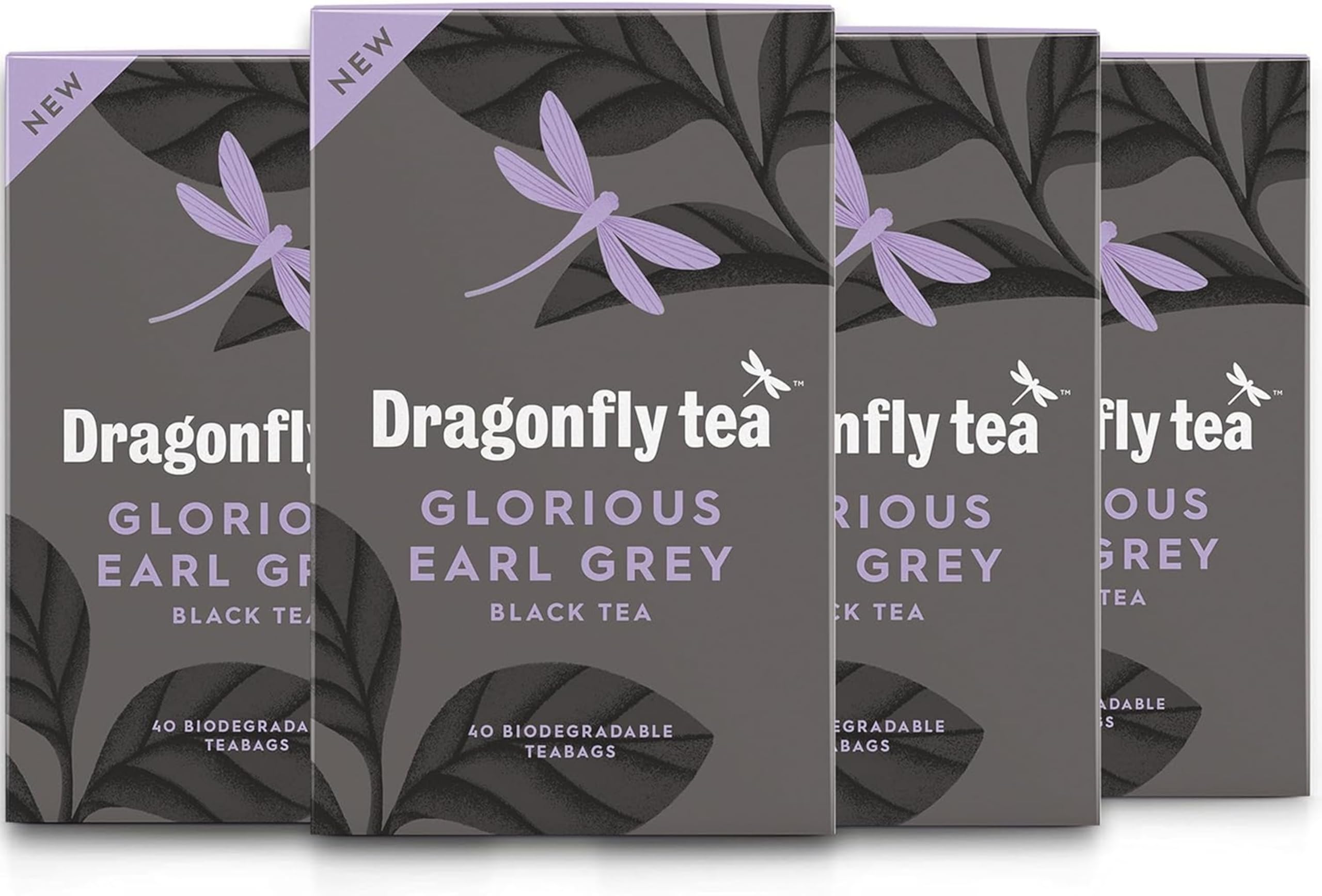 DRAGONFLY Organic Earl Grey Black Tea - 160 Biodegradable Tea Bags (4 x 40 Count)