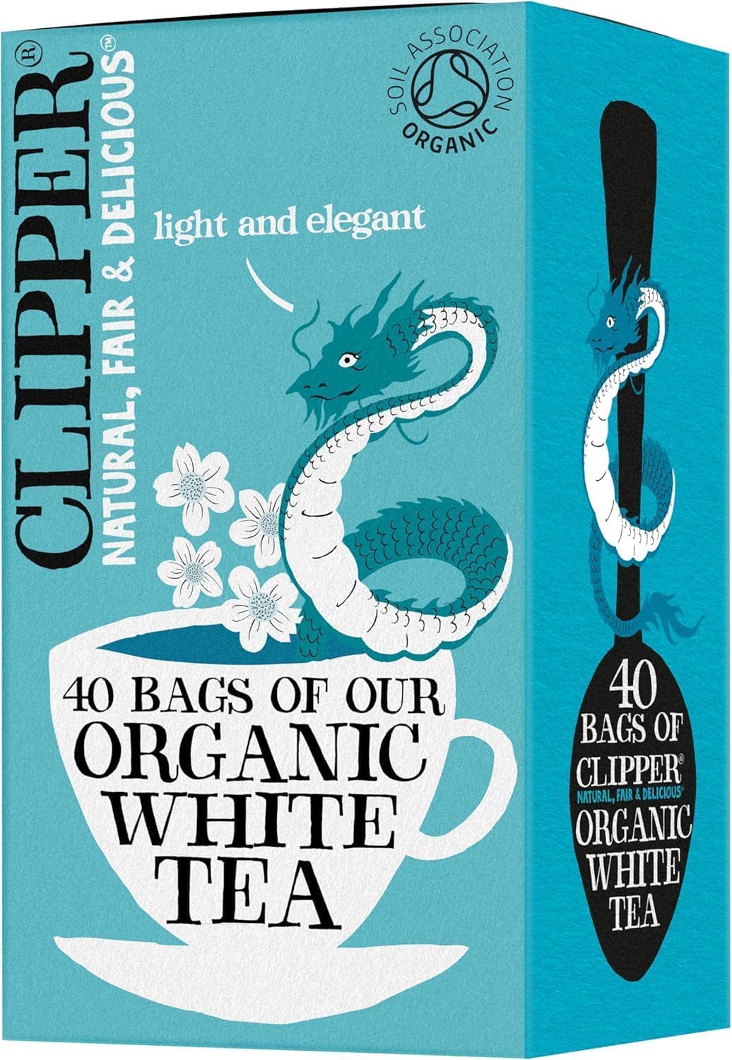 Clipper Organic White Tea Bags - 40 Count, Antioxidant Support | Plastic-Free Bags