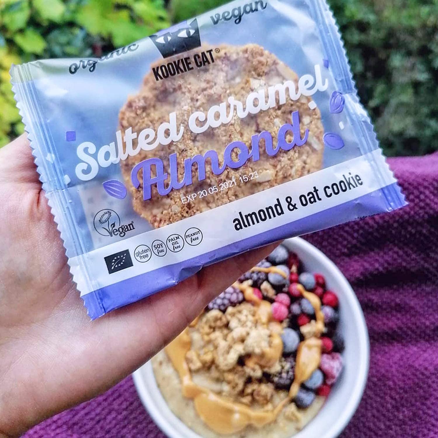 Kookie Cat - Salted Caramel Almond Individually Wrapped Vegan Cookies, Gluten Free 4