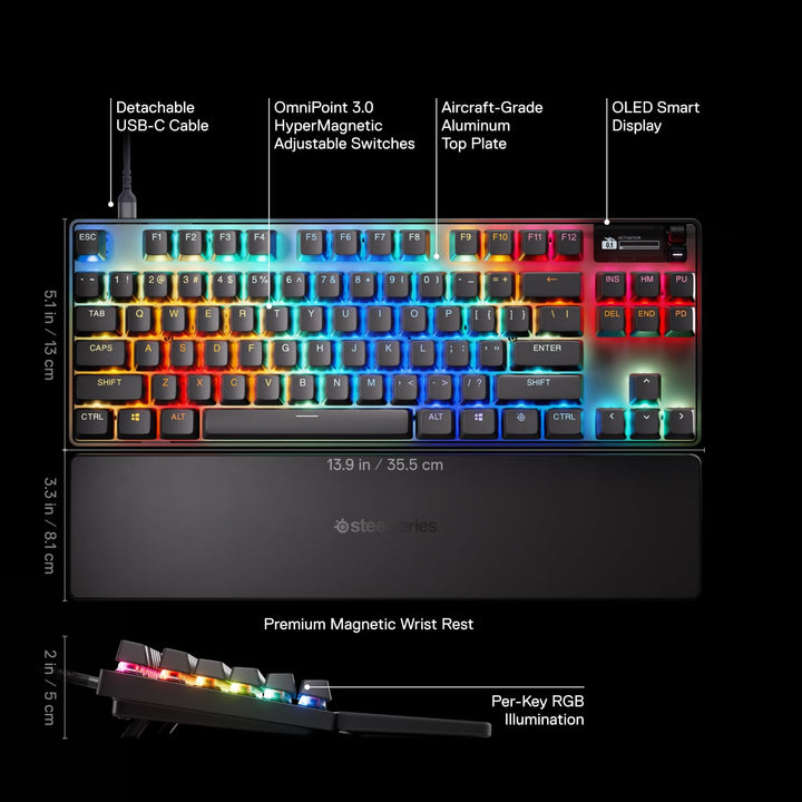 SteelSeries Apex Pro TKL Gen 3 (2025) - HyperMagnetic Gaming Keyboard - Black