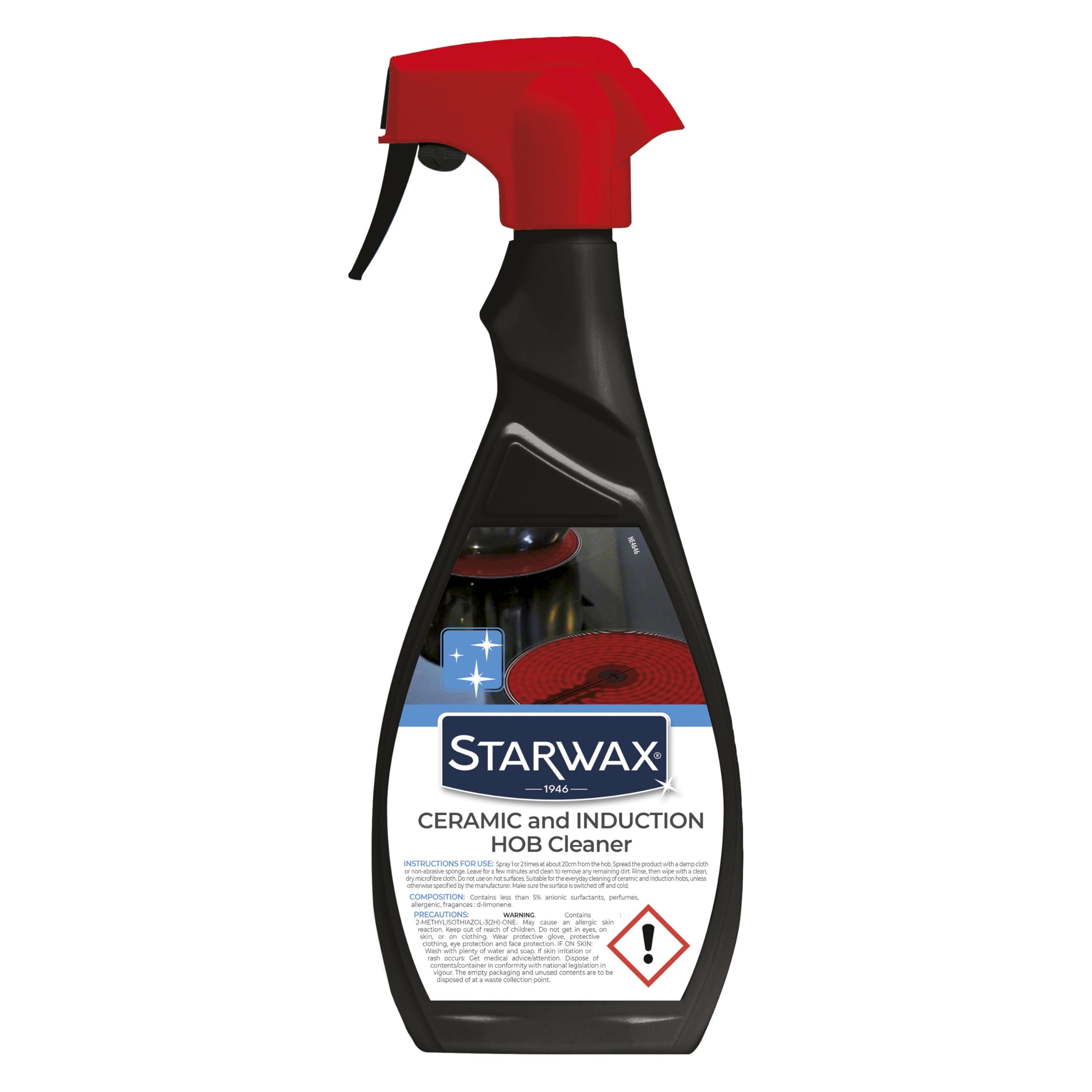 STARWAX Everyday Cleaner for Ceramic & Induction Hobs - 500ml Spray | Smear-Free Shine 1