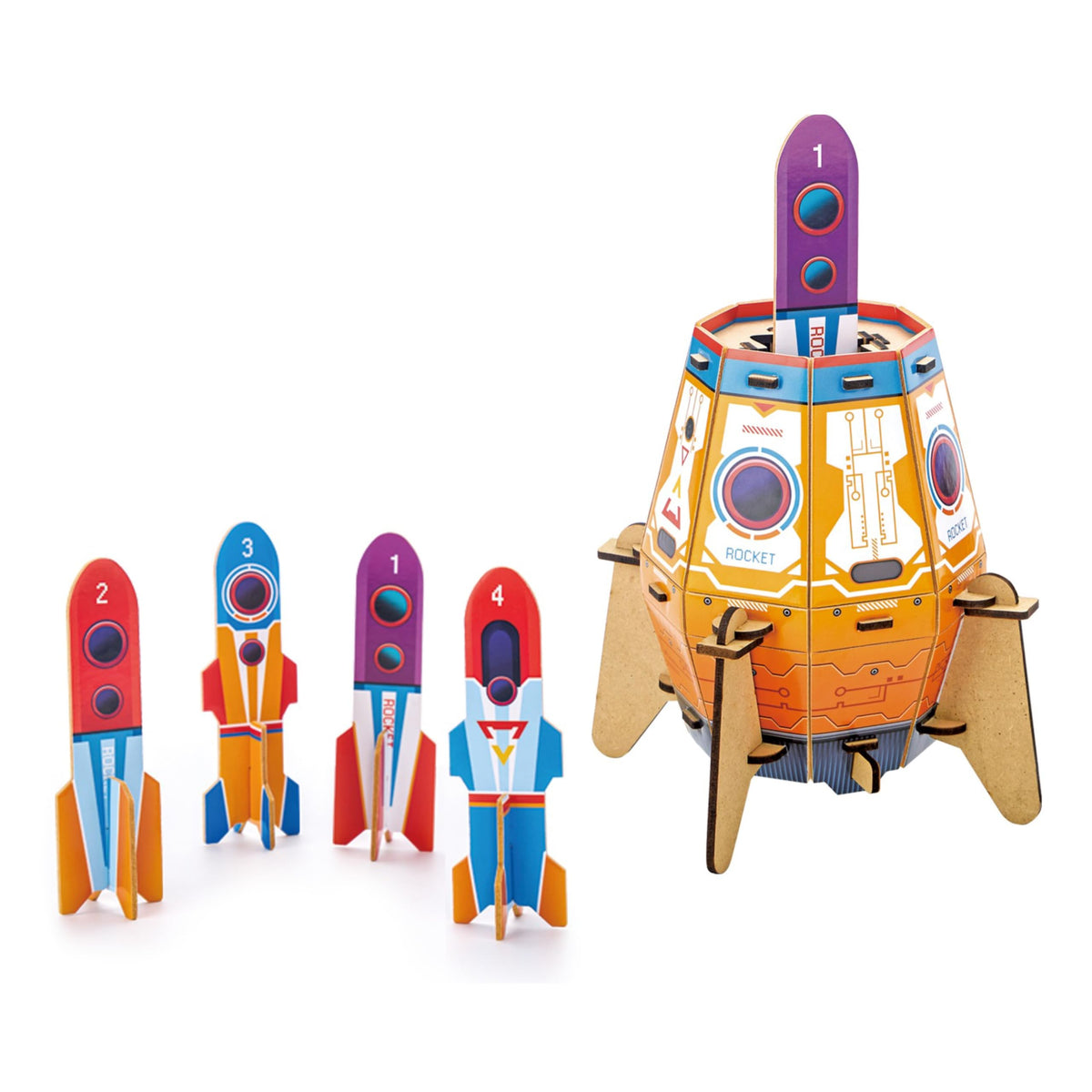 National Geographic Build Your Own Blast Off Rocket Educational Kit - Ages 5+ | STEAM Learning | Cardboard Construction