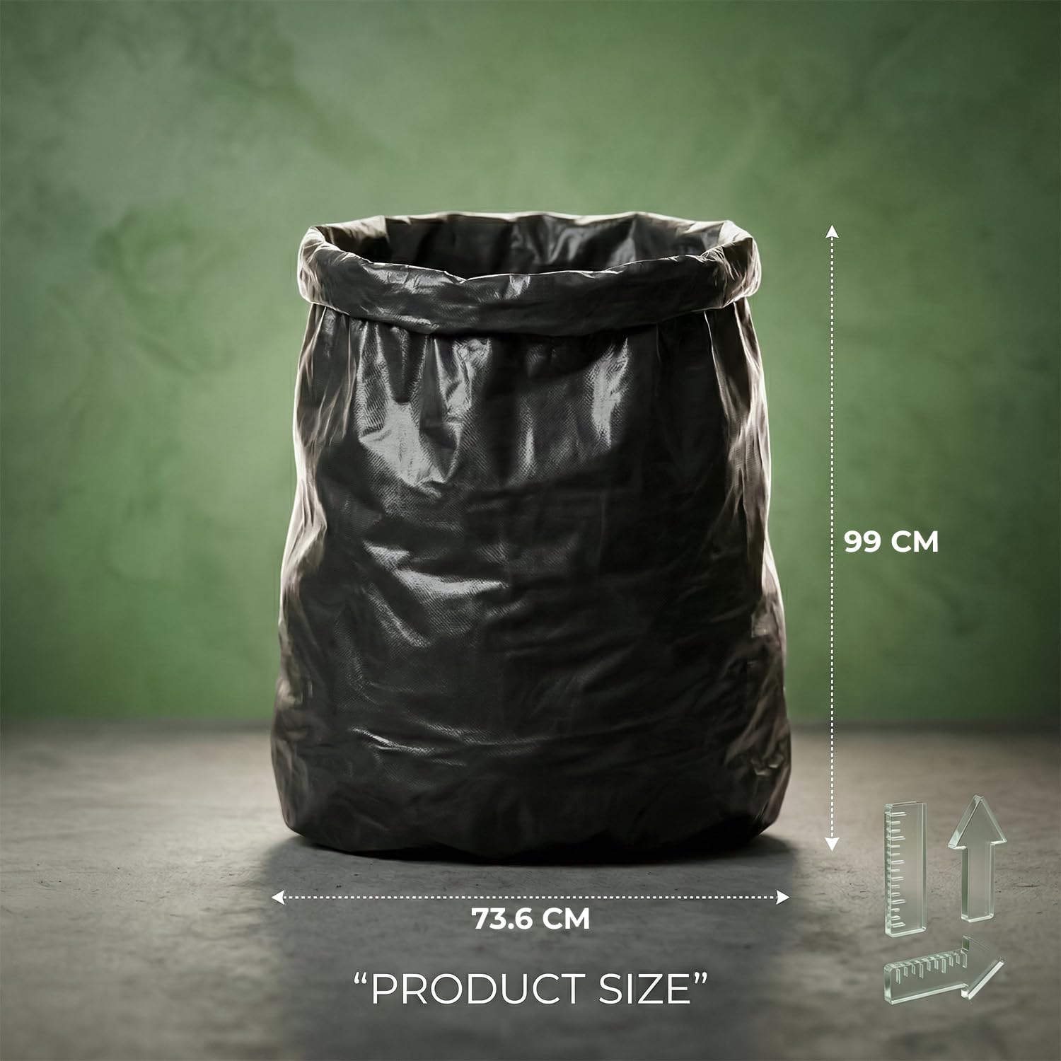 Roe Tenpo Heavy Duty Black Bin Bags - 100L Capacity, 50 Count | 33 μm Thick, Recyclable 3