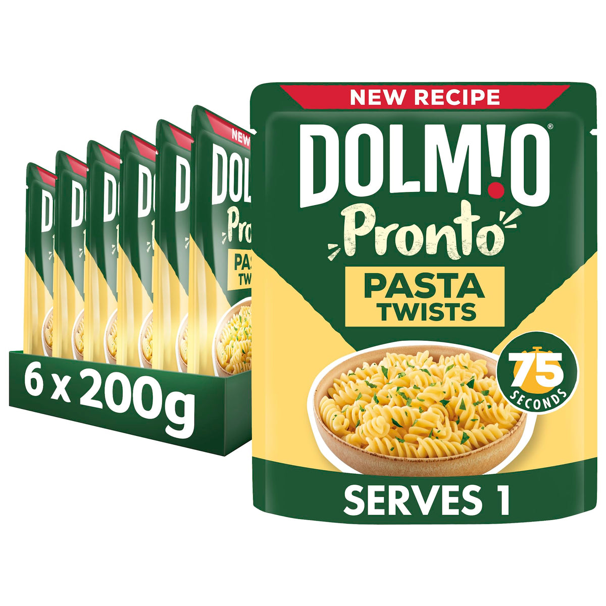 Dolmio Pasta Twists Microwave Fusilli Pasta - 6 x 200g