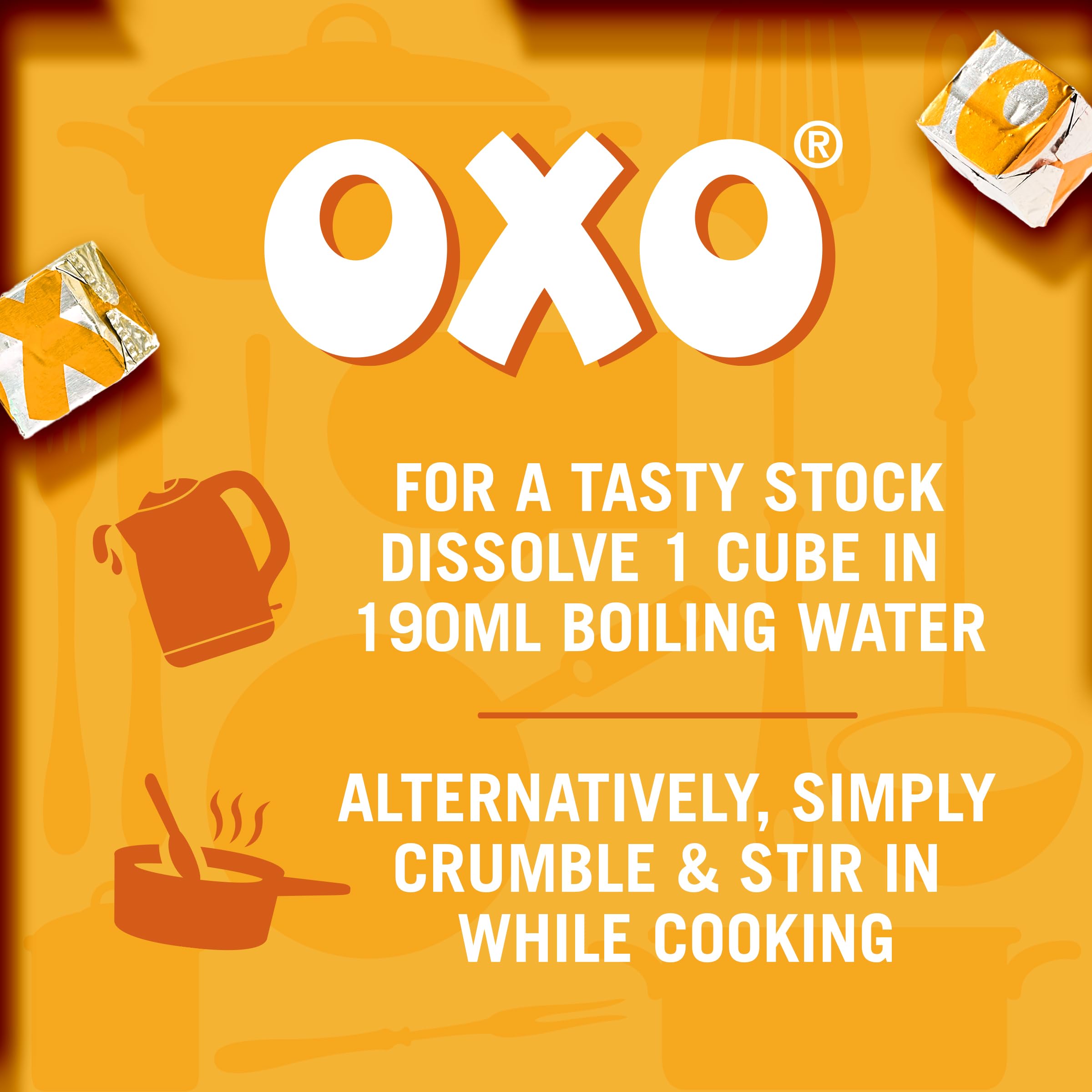 OXO Vegan Chicken Flavour Stock Cubes - 12 Pack | Bold Meat-Free Taste | Ideal for Gravy & Soups 6