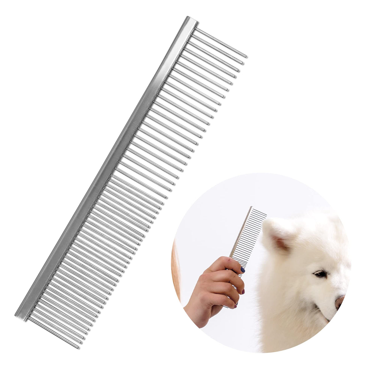 Wahl Metal Grooming Comb - Stainless Steel, Coarse and Fine Teeth, 24 cm
