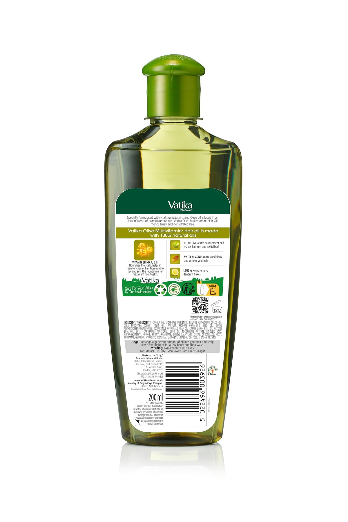 Vatika Naturals Olive Enriched Hair Oil - Nourish & Protect | 200 ml | For All Hair Types