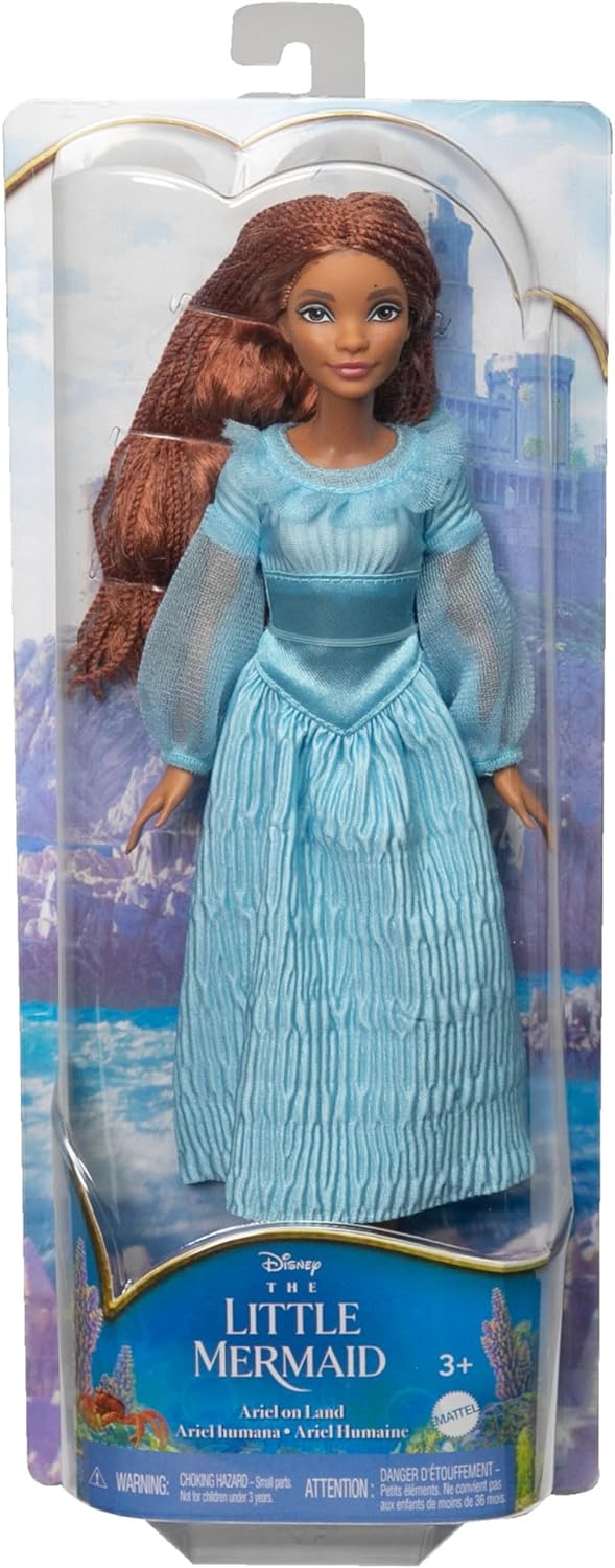 Disney The Little Mermaid Ariel Fashion Doll on Land in Signature Blue Dress, Toys Inspired by Disney’s The Little Mermaid