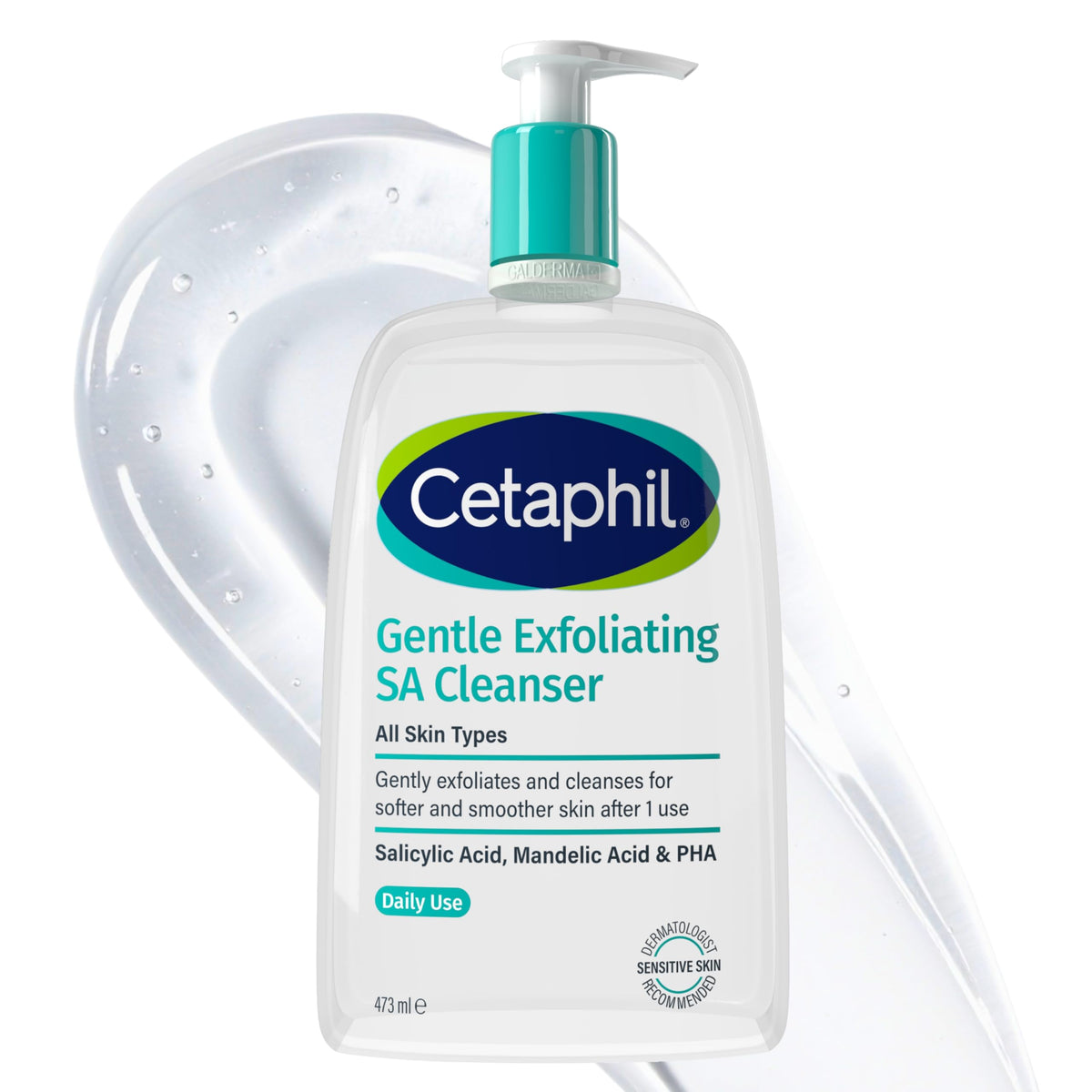 Cetaphil Gentle Exfoliating Salicylic Acid Cleanser - Face & Body Wash, 473 ml
